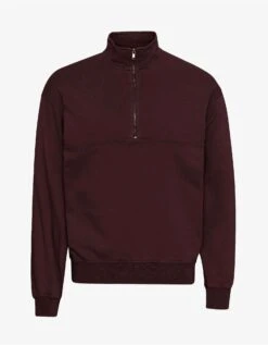 Colorful Standard Organic Quarter Zip - Oxblood Red